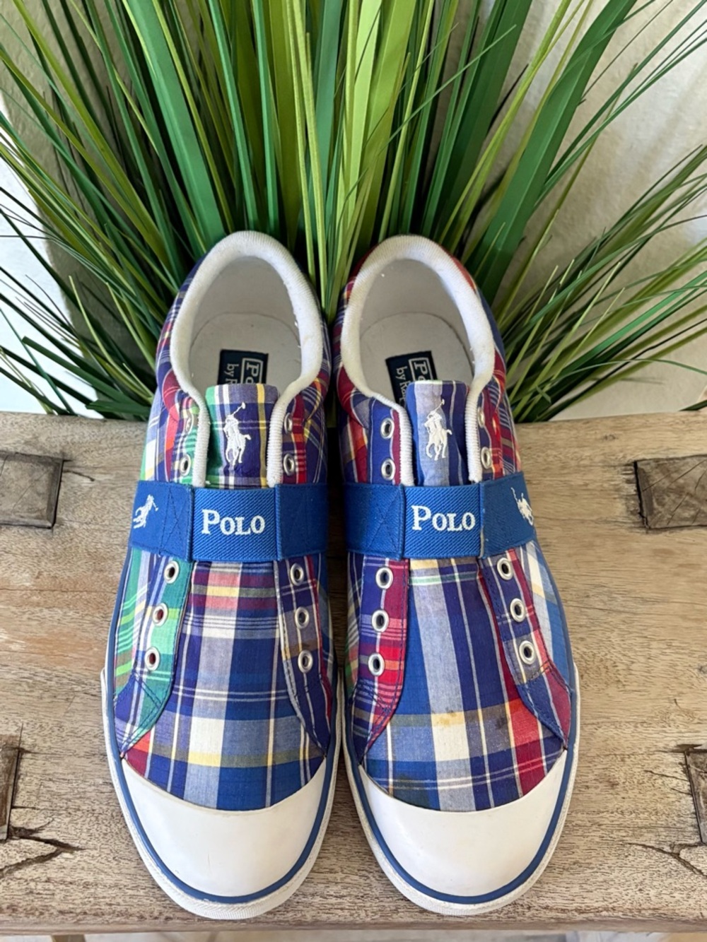 Polo Ralph Lauren Gardener Marlin Madras Sneakers - Picture 4 of 10